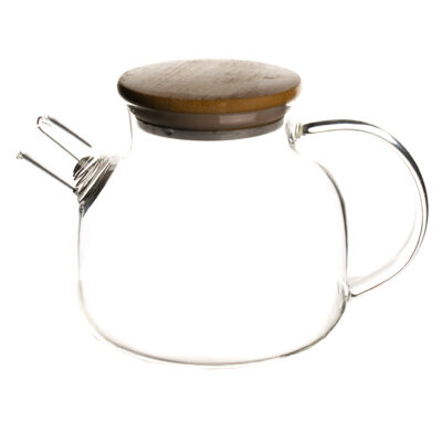 Tetera Vidrio Tapa Bambú