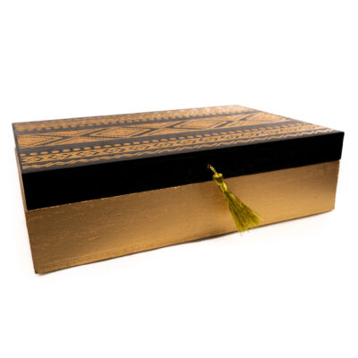 Organizador Caja Madera Dorada