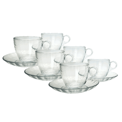 Juego de Tazas de Vidrio Redonda